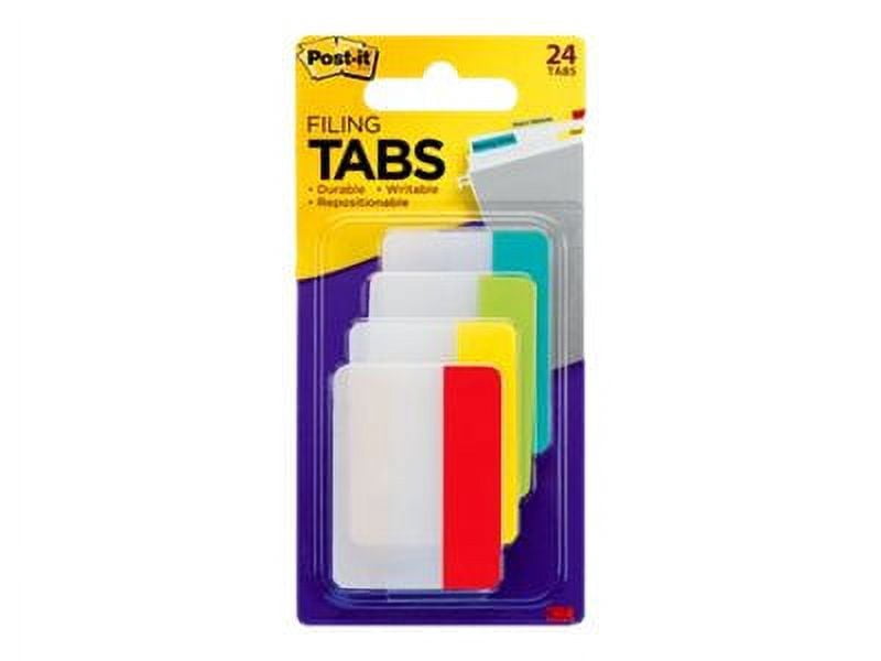 Post-it® Tabs 686-ALYR, Assorted Primary Colours, 2 in x 1.5 in (50.8 mm x 38.1 mm), 24/Pack
