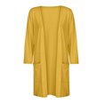 thumbnail image 4 of AherBiu Womens Cardigan Tops Long Sleeve Open Front Mid-Long Outwear with Pockets Spring Clothes, 4 of 6