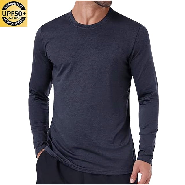 cllios Men's Sun Protection UPF 50+ Shirts Long Sleeve Running Workout Athletic Gym Shirt UV Swim Fish Rash Guard Hiking