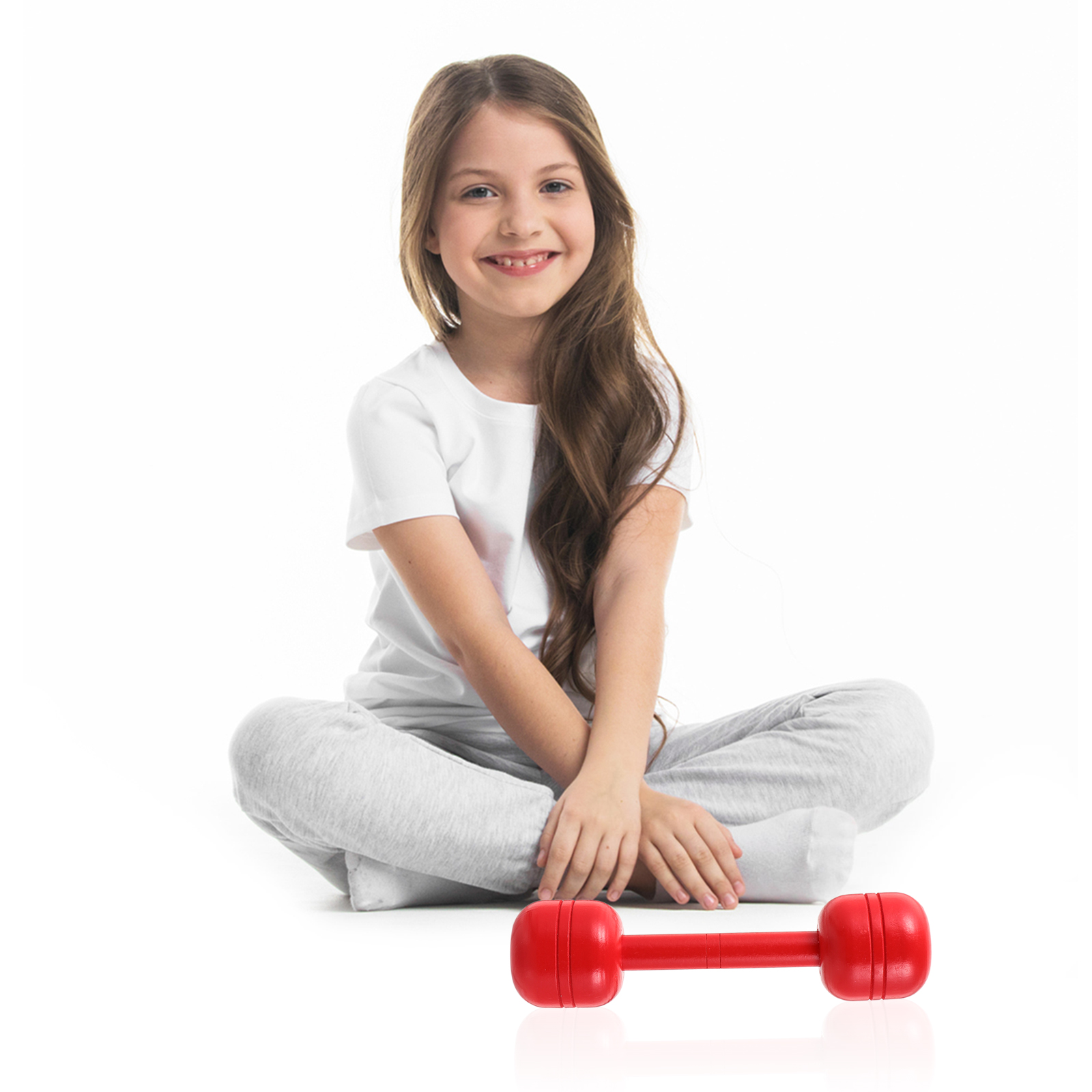 IFANLANDOR 2pcs Toddler Dumbbells Weights Set Red for Indoor Playtime