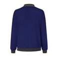 thumbnail image 4 of Womens Fashion Jacket Casual Stand Collar Zip Up Lightweight Coat Fall Color Block Jackets with Pockets Navy XXL, 4 of 5