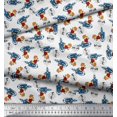 thumbnail image 2 of Soimoi Rayon Fabric Text,Rugby Ball & Bird Cartoon Print Fabric by The Yard 42 Inch Wide, 2 of 3