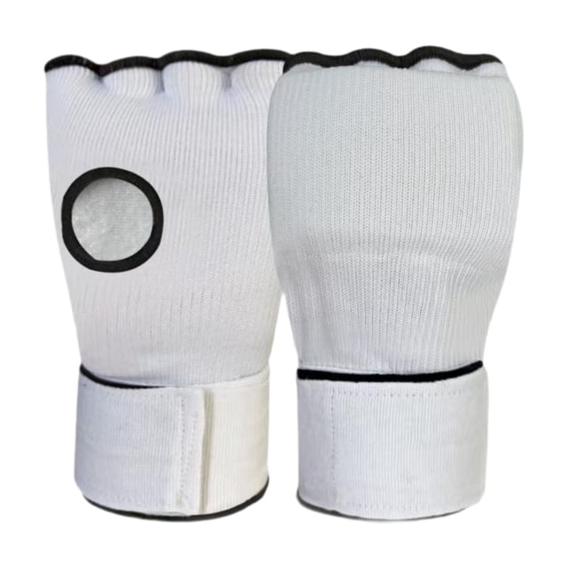 jinwen Boxing Hand Wraps Inner Gloves Half Finger Gloves for Sparring MMA Muay Thai White