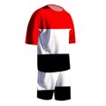 thumbnail image 3 of Ketyyh-chn99 Pyjama Homme Ensemble Été Maillot de Bain Plage Ensemble Homme Tenue Décontractée Mode Urbaine Haut Col Ras du Cou T-Shirt Poche Shorts Ensembles Rouge,2TG, 3 of 4