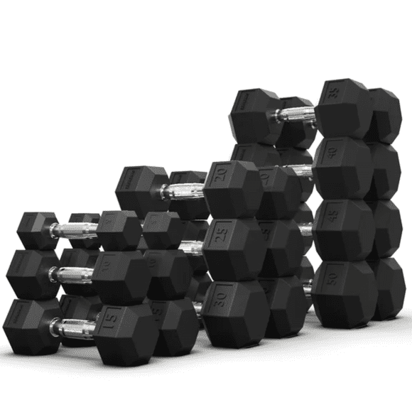 HAJEX Rubber Hex Dumbbell Sets 106 LB to 2565 LB