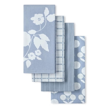 Beautiful Home by Drew Barrymore 4-Piece Kitchen Towel Set, Cornflower Blue