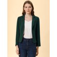 thumbnail image 3 of INSPIRE CHIC Blazer pour Femme à devant Ouvert Veste de Tailleur Courte d'Été pour le Travail m Vert-Uni, 3 of 6