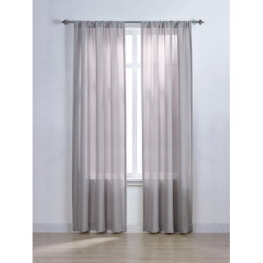 Mainstays Tille 63" Solid Rod Pocket Window Curtains Panel