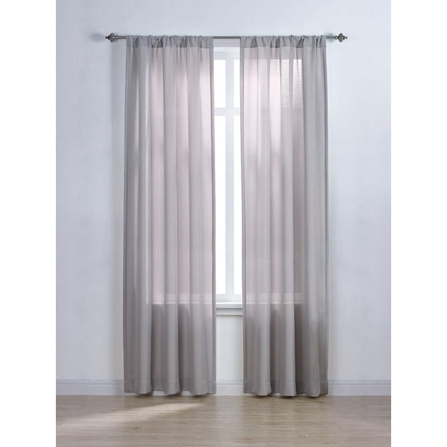 Mainstays Tille 63" Solid Rod Pocket Window Curtains Panel