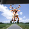 thumbnail image 5 of TopLLC Christmas New Christmas Tree Decoration Acrylic Flat Car Rearview Mirror Pendant Home Decor Deer Listing, 5 of 5