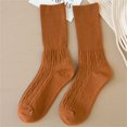 thumbnail image 2 of Breezora Winter Cable Knit Socks For Women Cozy Thick Stacked Socks With Non-Slip Design Orange, 2 of 5