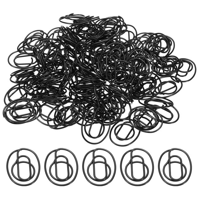 Unique Bargains Pinces à Classeur, Noir, 100 Unités
