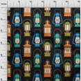 thumbnail image 3 of oneOone Polyester Lycra Black Fabric Retro Lantern Sewing Material Print Fabric By The Yard 56 Inch Wide, 3 of 5