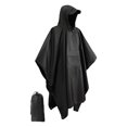 thumbnail image 1 of MERIGLARE Poncho de Pluie à Capuche Imperméable Réutilisable avec Poche Veste à Manches Longues pour l'Extérieur Noir, 1 of 9