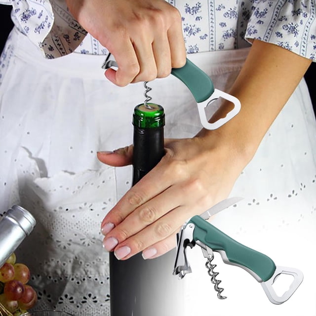 Yhmxh Home and Kitchen,Kitchen Gadgets,Kitchen Organizers And Storage 3-in-1 Multifunctional Wine And Beer Opener Portable Corkscrew With Bottle Foil Cutter Bottle Opener