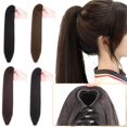 thumbnail image 3 of YSABOXY Ponytail Clip In Pony Tail Real Natural as Human Hair Extensions DE T2K0, 3 of 5