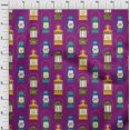 thumbnail image 4 of oneOone Tissu Jersey Coton Violet Rétro Lanterne Matériel de Robe Tissu Imprimé Tissu au Mètre 58 Pouces de Large, 4 of 5