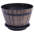thumbnail image 4 of Pot de Fleurs en Baril de Whisky en Résine, Jardinière Ronde pour Intérieur et Extérieur, Jardin, Cour, Patio, 4 of 5