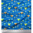 thumbnail image 1 of Soimoi Polyester Crepe Fabric Cocktail Summer Designs Decor Fabric Printed Yard 42 Inch Wide, 1 of 3