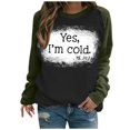 thumbnail image 2 of 50 % de Rabais Liquidation Chandail en Molleton Surdimensionné pour Femmes 2023 T-shirt Imprimé Manches Longues Blouse Col Rond Hauts Décontractés Chandail en Molleton, 2 of 5