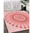 thumbnail image 3 of Ahgly Tapis Rectangulaire Lavable en Machine Intérieur Transitionnel Rose Profond, 2 Pieds x 5 Pieds, 3 of 7
