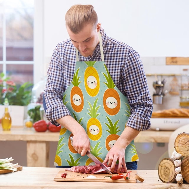 Vaidha Easter Home Printing Linen Imitation Apron Kitchen Fouling Multi Functional Apron