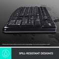 thumbnail image 2 of Logitech K120 Wired Keyboard for Windows, USB Plug-and-Play, Full-Size, Spill-Resistant, Curved Space Bar, Compatible with PC, Laptop<br> - Black, 2 of 7