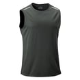 thumbnail image 1 of SROBPTY Haut d'Été pour Homme, Chandails Sans Manches pour Hommes, Débardeur Sport Sans Manches Uni à Enfiler à Col Rond pour Homme, Mode Décontractée Gris Foncé, TG, 1 of 4