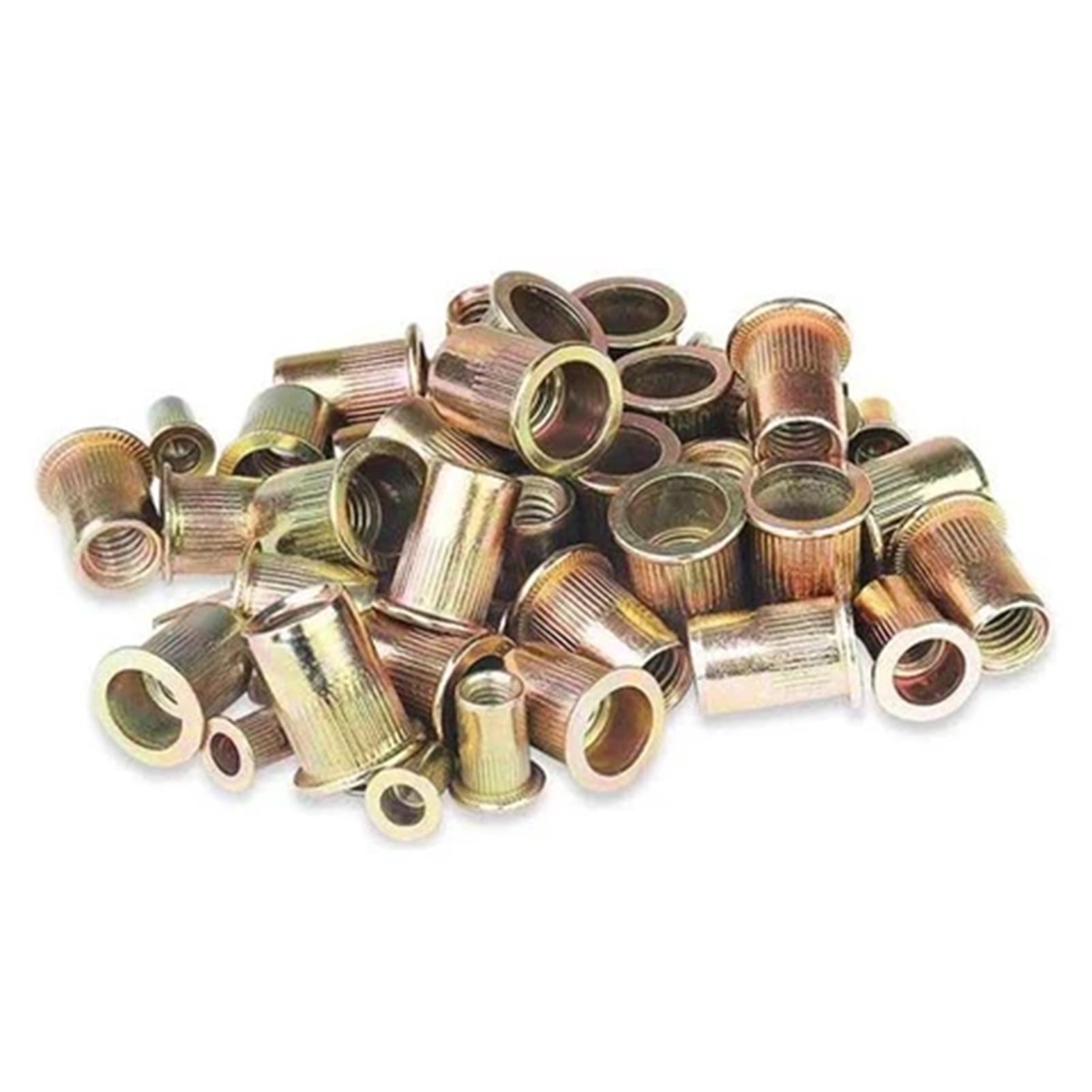 Amdohai Ensemble de 90 Pcs d'Écrous à Rivets à Tête Plate en Acier au Carbone Plaqué Zinc Mixte M3/4/5/6/8/10/12