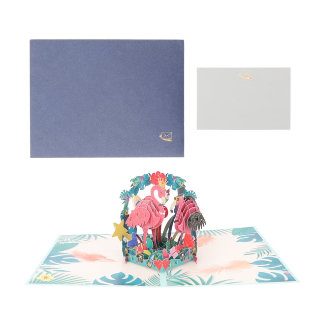 MasteelfCA 1Set Anniversary Pop-up Card Cartoon Design Card 3D Greeting Card for Wedding Anniversary