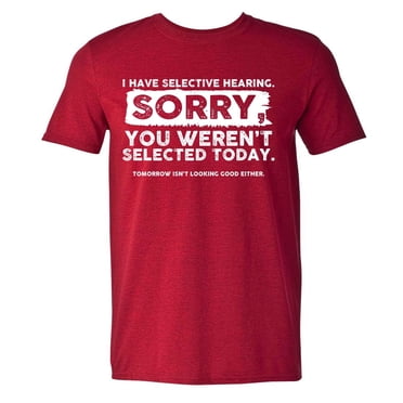 LUOGENLI Male T-shirts for Mens I Have Selective Hearing # Men's and Women's Summer Fashion Casual Printed Short Sleeved T Shirt Tops Mens T-shirts Graphic Tees St. Patrick's Day Red XXL