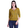thumbnail image 4 of Moomaya Printed Keyhole Neck Ring Top Casual 3/4th Sleeve Tees Tank Tunic Top, 4 of 5