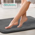 thumbnail image 4 of Set of 2 Clara Clark Bath Mat Bathroom Rug - Absorbent Memory Foam Bath Rugs - Non-Slip, Thick, Cozy Microfiber Bathrug, Plush Shower, Toilet Bathmats - Gray - Large Size 20"x32" Small Size 17”x24”, 4 of 6