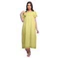 thumbnail image 1 of Moomaya Robe de Nuit à Manches Courtes pour Femmes en Coton, Ligne A, Maxi, Tenue de Nuit, 1 of 5