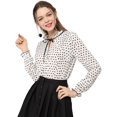 thumbnail image 1 of INSPIRE CHIC Blouse à Col à Volants Noué pour Femme Manches Longues Hauts, 1 of 6