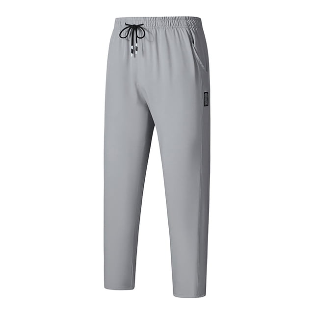 WRKEKC Casual Pants for Men Casual Pocket Quick Dry Solid Color Elastic Waist Drawstring Pants for Quick Dry Comfort