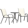 thumbnail image 1 of Outsunny Ensemble Bistro d'Extérieur Petit Ensemble de Patio avec Chaises Empilables, Beige, 1 of 10
