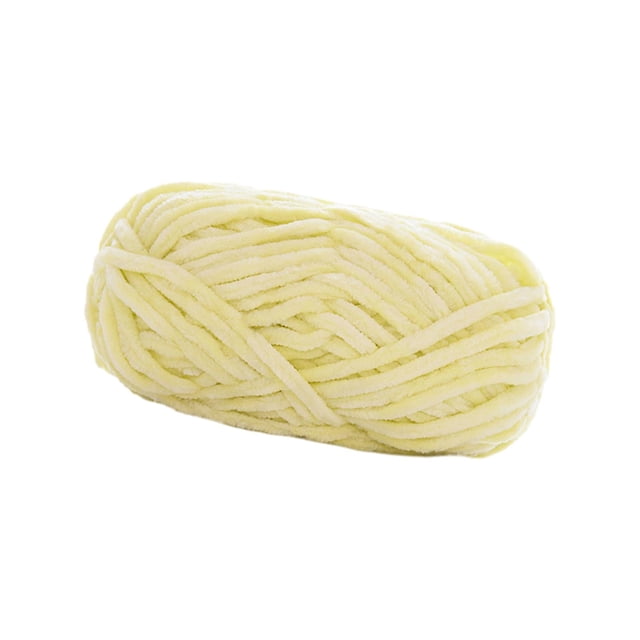 Tnarru Chunky Polyester Light Yellow Yarn, Jumbo Tubular Hand Knit