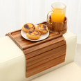 thumbnail image 1 of Couch Cup Holder Tray in Large Couch Arm Table Bamboo Sofa Clip on Tray Table with Ratated Phone Holder for Couch Armrest Tray for Drink Snacks Remote Phone, 1 of 6