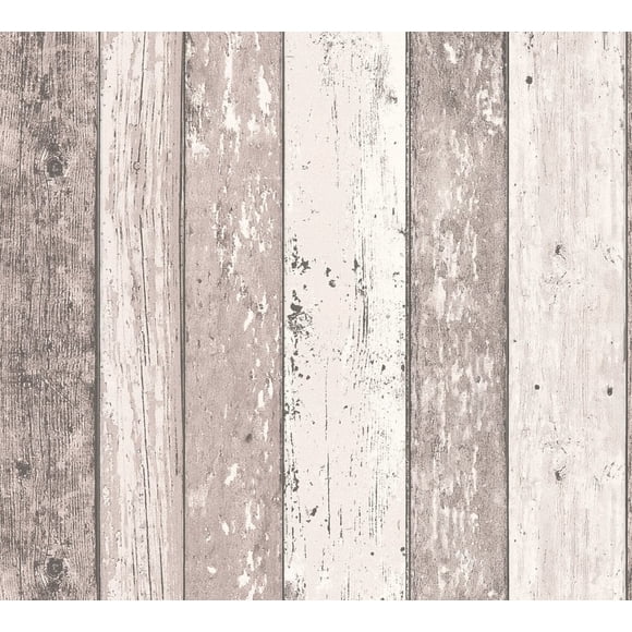 Best of Wood'n Stone, Modern Wood Stone Brick Beige Wallpaper Roll