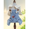 thumbnail image 1 of 1pc Pet Clothes For Small And Medium Dogs And Cats, Corduroy Comfortable And Cute Four-Legged Overalls, 1 of 4