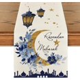thumbnail image 1 of Ramadan Moon Star Print Seasonal Kitchen Dining Linen Table Runner Washable Family Dining Table Holiday Party Decor Supplies, 1 of 4