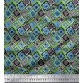 thumbnail image 1 of Soimoi Satin Silk Fabric Square Geometric Print Sewing Fabric Yard 42 Inch Wide, 1 of 3