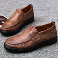 thumbnail image 3 of Mens Walking Shoes Leather Lightweight Breathable Casual Slip On Loafers, 3 of 3