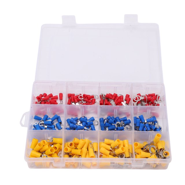 Kit de Bornes à Anneaux Mixtes 240 Pcs Déconnexion Rapide Bornes Isolées pour Industrie Électrique