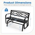 thumbnail image 3 of Gymax 2-Person Glider Bench w/ Metal Frame Armrests Geometric Backrest Outdoor, 3 of 6