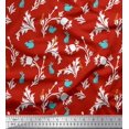 thumbnail image 1 of Soimoi polyester Crepe Fabric Leaves,Floral & Rabbit Animal Print Fabric by the Yard 52 Inch Wide, 1 of 3