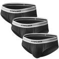 thumbnail image 3 of GTOPXMAN Men's Underwear Low Rise Briefs, 3-Pack, Size L, Black, 3 of 7