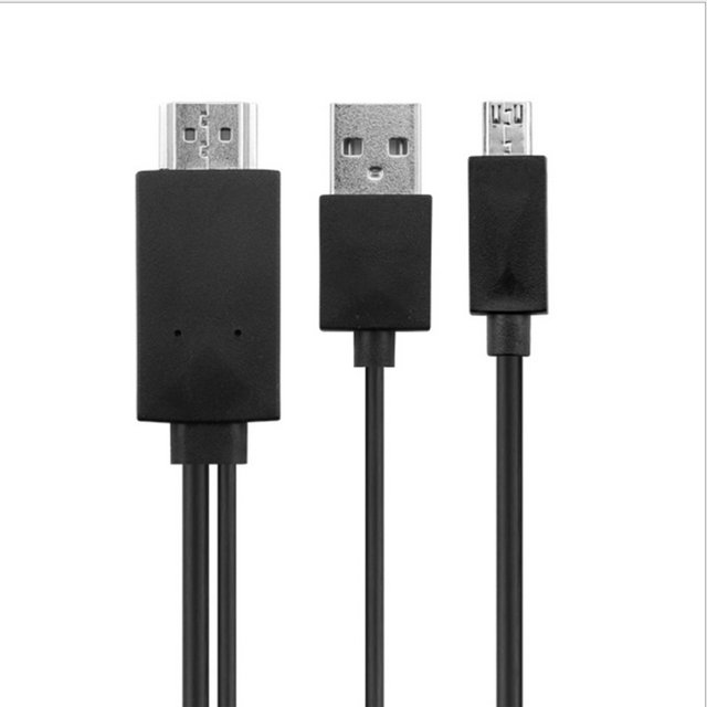 Adaptateur de Câble 2M 1080P MHL Micro USB vers HDMI HD TV pour Samsung Android 11PIN