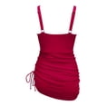 thumbnail image 5 of LUOGENLI Maillots de Bain pour Femmes Grande Taille Contrôle du Ventre Robe de Bain pour Femmes Maillots de Bain Paréo en Maille Transparente Paréos Maillot de Bain Rouge Taille P, 5 of 5